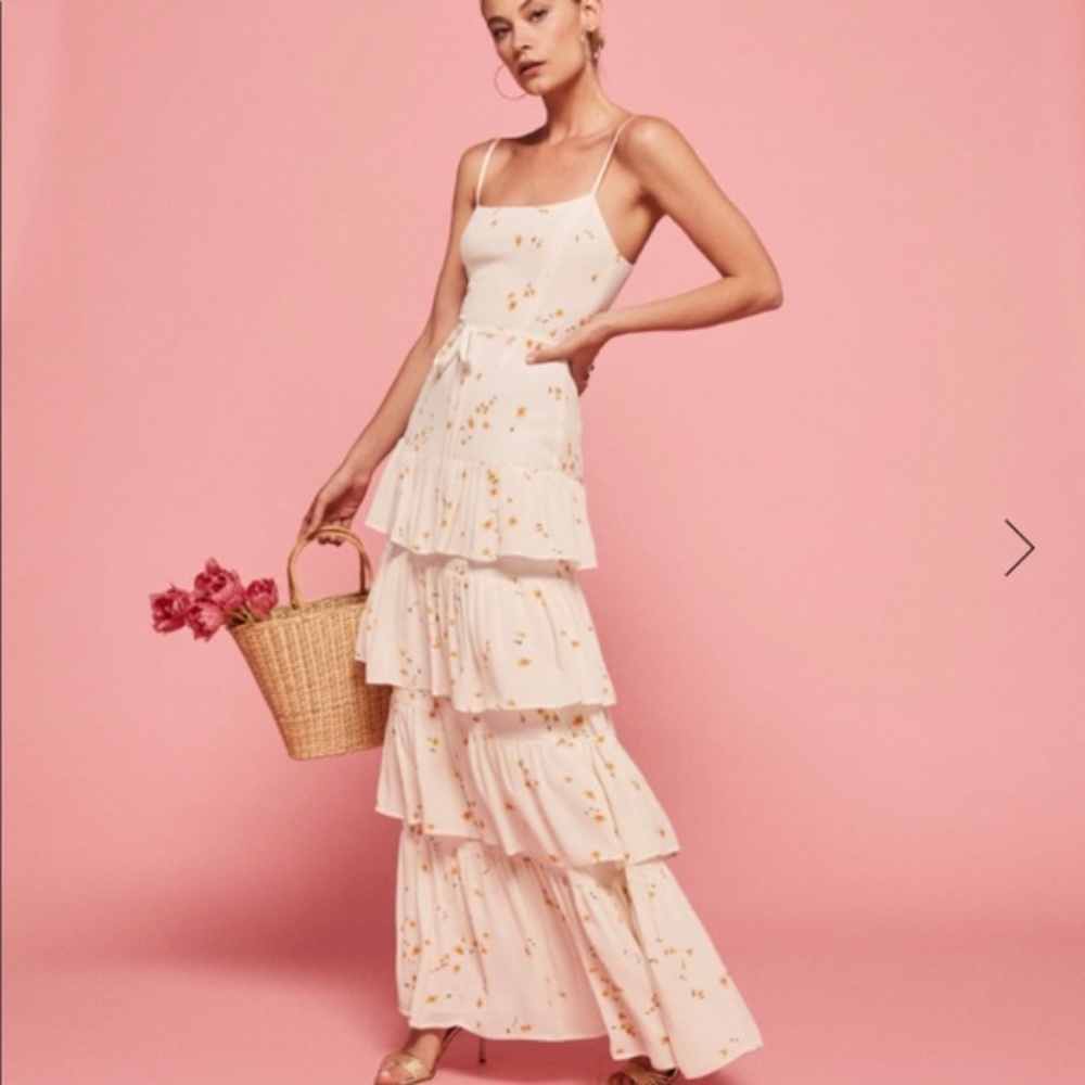 Reformation Foxglove Maxi tiered Dress- Opium